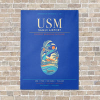 Thumbnail for Samui Airport Koh Samui USM - Canvas Framed - Blue