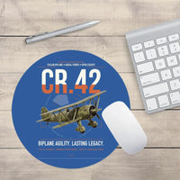 Thumbnail for Fiat CR.42 Falco design on blue round mouse pad