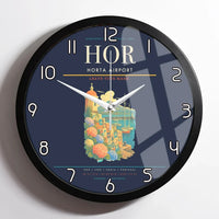 Thumbnail for Horta Airport (HOR) design on navy blue framed wall clock