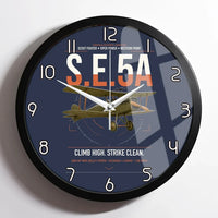 Thumbnail for Royal Aircraft Factory S.E.5a design on navy blue framed wall clock