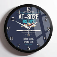 Thumbnail for Air Tractor AT-802F Fire Boss design on navy blue framed wall clock