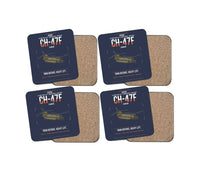 Thumbnail for Boeing CH-47F Chinook design on navy blue 4 pieces set coaster