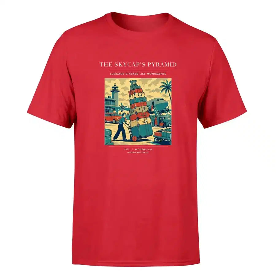 VINTAGE G4379 - The Skycap's Pyramid - Premium T-Shirt design on red premium t shirt