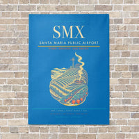 Thumbnail for Santa Maria Public Airport SMX vertical canvas print - no frame - turquoise background
