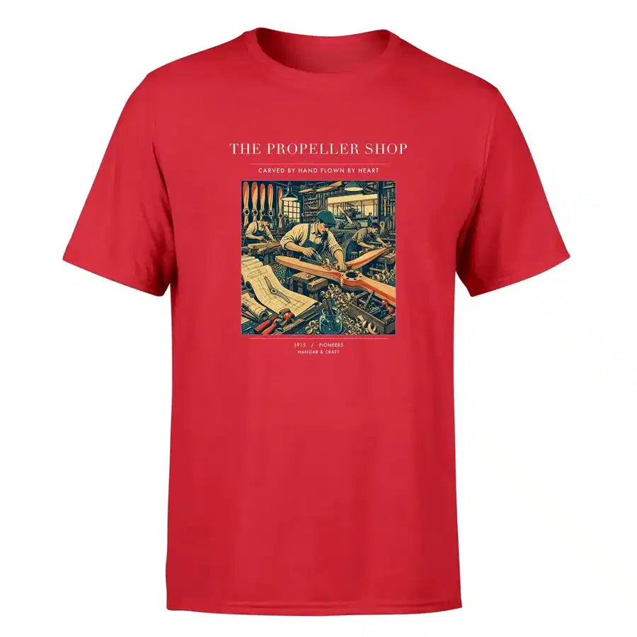 VINTAGE G4014 - The Propeller Shop - Premium T-Shirt design on red premium t shirt