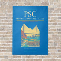 Thumbnail for Tri-Cities Airport PSC — Pasco vertical canvas print - no frame - turquoise background