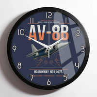 Thumbnail for AV-8B Harrier II design on navy blue framed wall clock