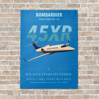 Thumbnail for Bombardier Learjet 45XR vertical canvas print - no frame - turquoise background