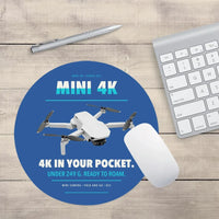 Thumbnail for DJI Mini 4K design on blue round mouse pad