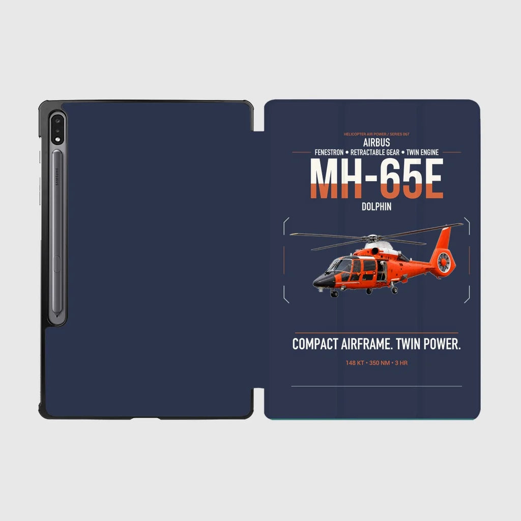Airbus MH-65E Dolphin design on navy blue samsung tablet tablet case