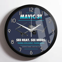 Thumbnail for DJI Mavic 3 Thermal design on navy blue framed wall clock