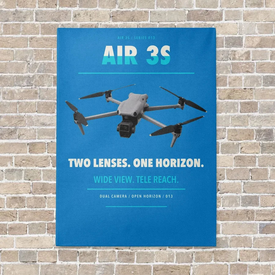 DJI Air 3S vertical canvas print - no frame - turquoise background