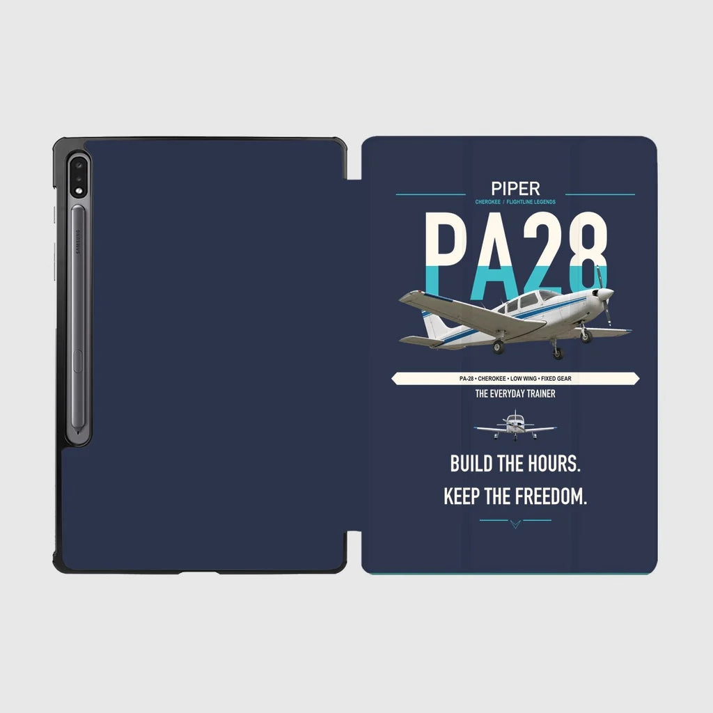 Piper PA-28 Cherokee design on navy blue samsung tablet tablet case