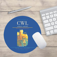 Thumbnail for Cardiff Airport (CWL) design on blue round mouse pad