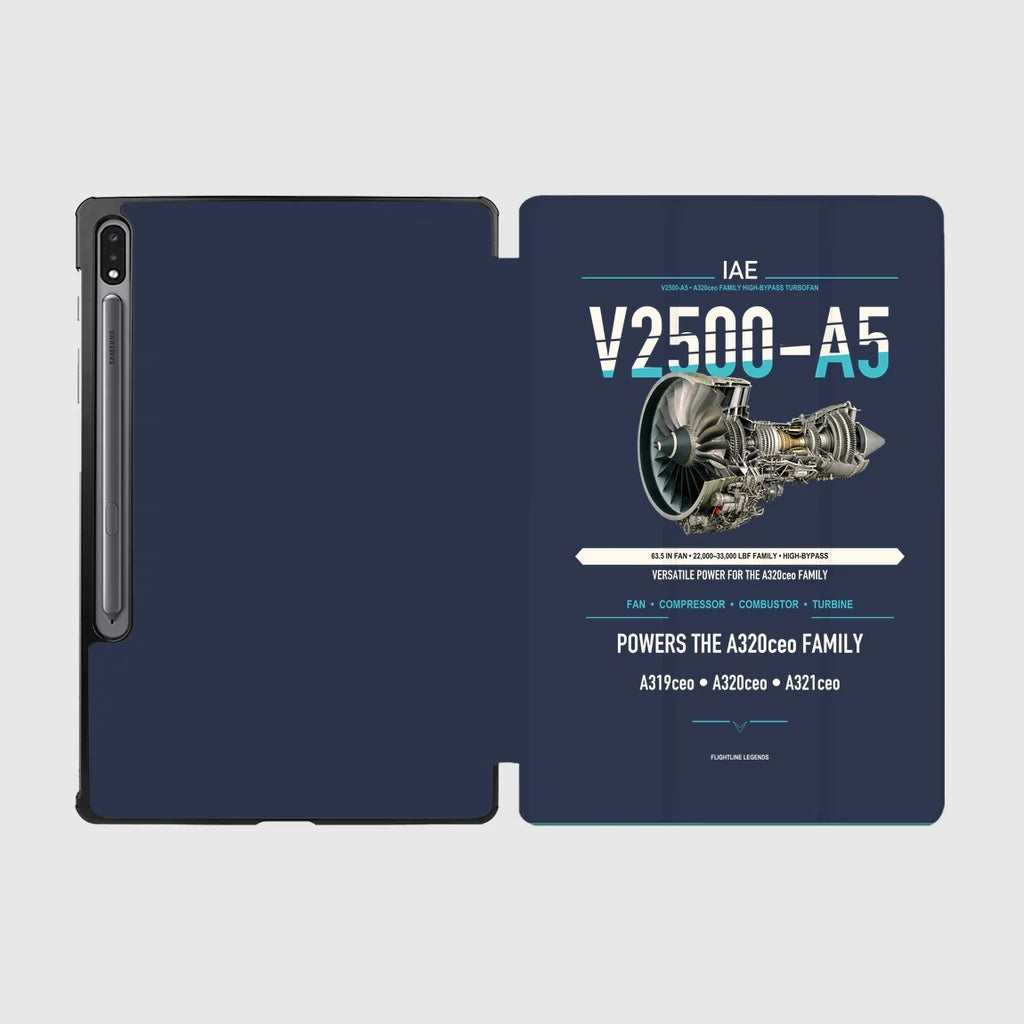 V2500-A5 design on navy blue samsung tablet tablet case