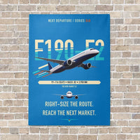Thumbnail for Embraer E190-E2 vertical canvas print - no frame - turquoise background