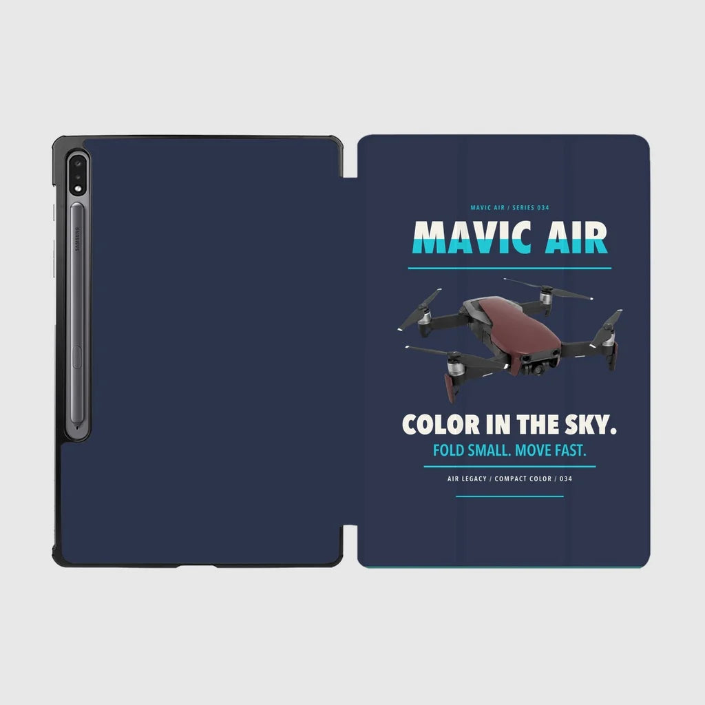 DJI Mavic Air design on navy blue samsung tablet tablet case