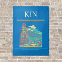 Thumbnail for Norman Manley International Airport KIN — Kingston vertical canvas print - no frame - turquoise background