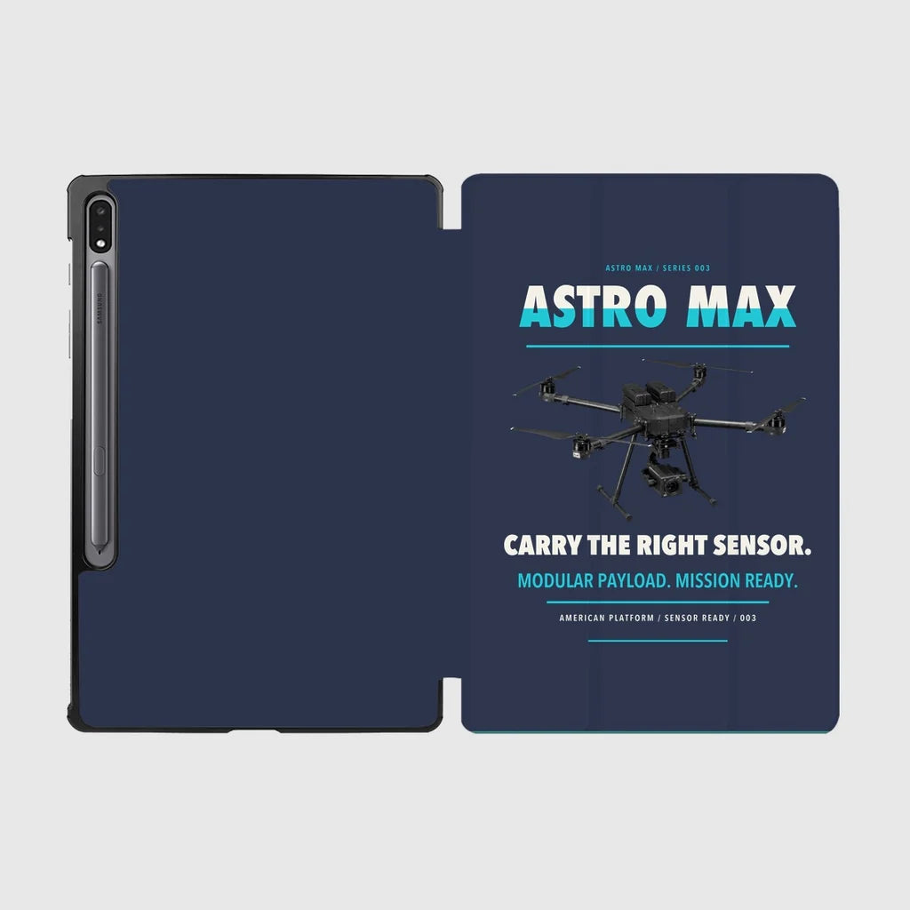 Freefly Astro Max design on navy blue samsung tablet tablet case