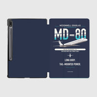 Thumbnail for McDonnell Douglas MD-80 design on navy blue samsung tablet tablet case