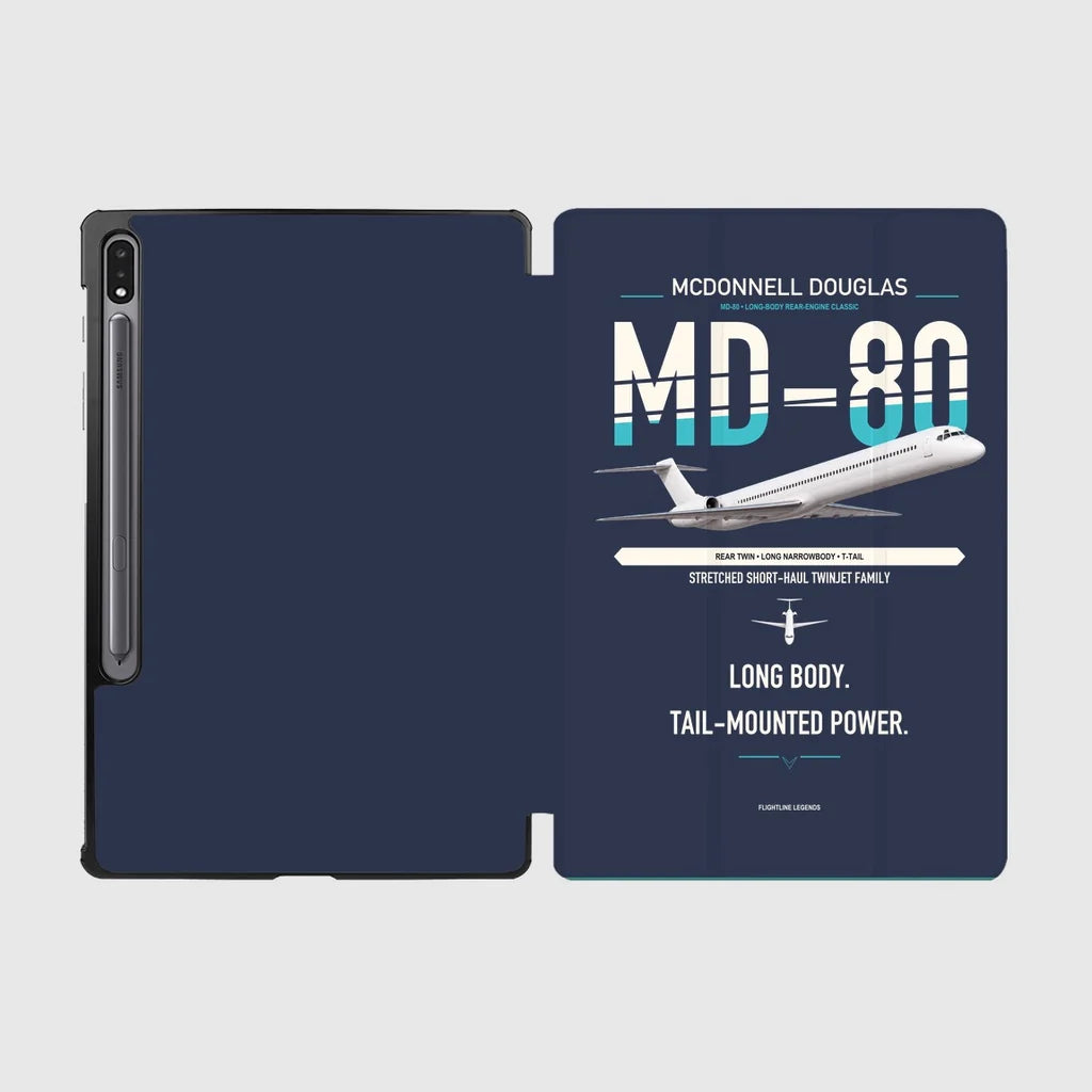McDonnell Douglas MD-80 design on navy blue samsung tablet tablet case