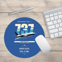 Thumbnail for Boeing 737-200 design on blue round mouse pad