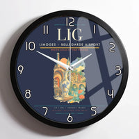 Thumbnail for Limoges – Bellegarde Airport (LIG) design on navy blue framed wall clock
