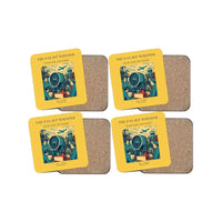Thumbnail for The Fan Jet Whisper - Designed Coasters design on yellow 4-pieces-set