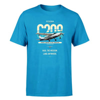 Thumbnail for Cessna 208 Caravan design on turquoise t-shirt, single-side print
