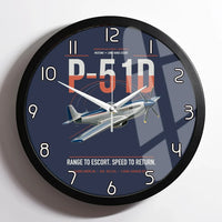 Thumbnail for P-51D Mustang design on navy blue framed wall clock