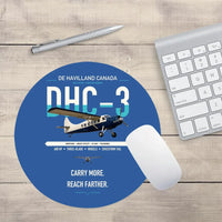 Thumbnail for DHC-3 Otter design on blue round mouse pad