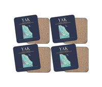 Thumbnail for Yakutat Airport (YAK) design on navy blue 4 pieces set coaster