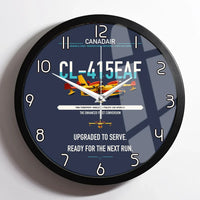 Thumbnail for Canadair CL-415EAF design on navy blue framed wall clock