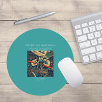 Thumbnail for VINTAGE G4323 - The Bicycle Shop Wings - Designed Mouse Pads design on turquoise round