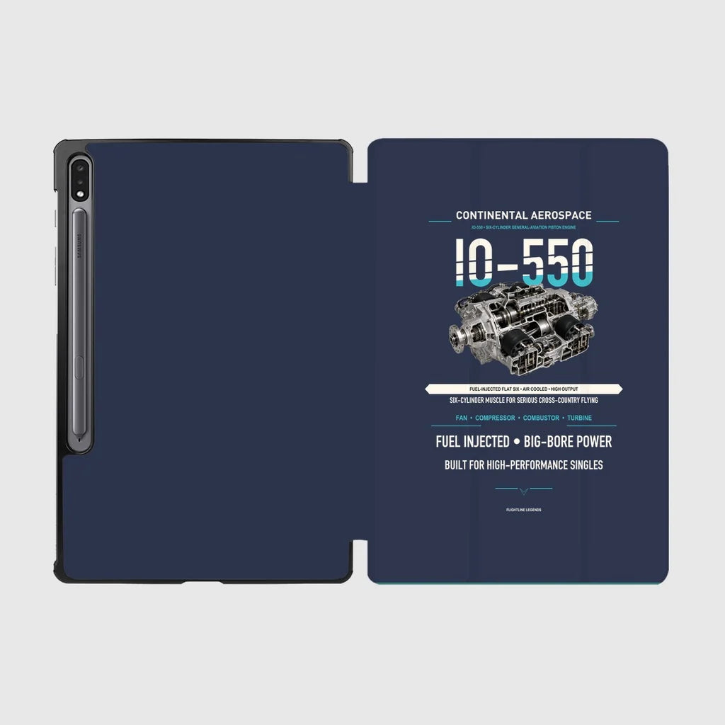 IO-550 design on navy blue samsung tablet tablet case