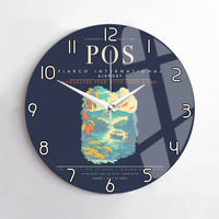 Thumbnail for Piarco International Airport POS Wall-Clock No-Frame - Navy Blue