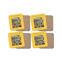 Thumbnail for The Mountain Jetport - Designed Coasters design on yellow 4-pieces-set