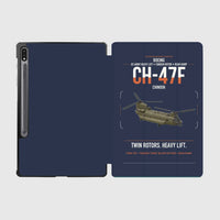 Thumbnail for Boeing CH-47F Chinook design on navy blue samsung tablet tablet case