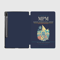 Thumbnail for Maputo International Airport (MPM) design on navy blue samsung tablet tablet case