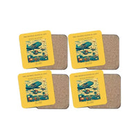 Thumbnail for The Skydive Festival Lift - Designed Coasters design on yellow 4-pieces-set
