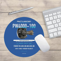 Thumbnail for PW4000-100 design on blue round mouse pad