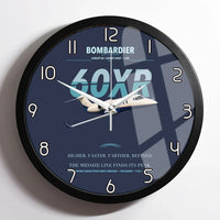 Thumbnail for Bombardier Learjet 60XR design on navy blue framed wall clock