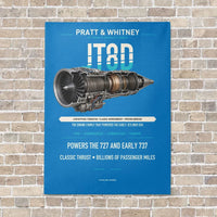 Thumbnail for JT8D vertical canvas print - no frame - turquoise background