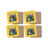 Thumbnail for The Wide Cabin Mockup - Designed Coasters design on yellow 4-pieces-set