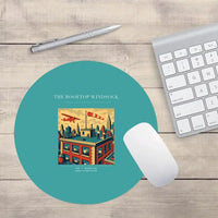 Thumbnail for VINTAGE G4312 - The Rooftop Windsock - Designed Mouse Pads design on turquoise round