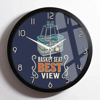 Thumbnail for Basket Seat Best View design on navy blue framed wall clock