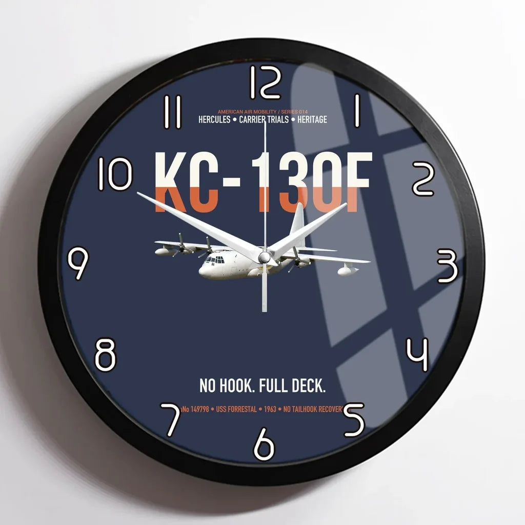 KC-130F BuNo 149798 design on navy blue framed wall clock