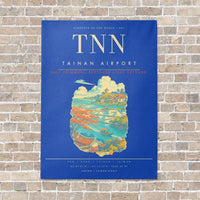 Thumbnail for Tainan Airport TNN - Canvas Framed - Blue