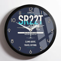Thumbnail for Cirrus SR22T design on navy blue framed wall clock