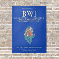 Thumbnail for Baltimore-Washington International Thurgood Marshall Airport BWI - Canvas Framed - Blue
